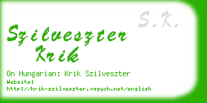 szilveszter krik business card